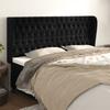 Vidaxl Wingback Headboard, Black, 203X23X118/128 Cm, Velvet
