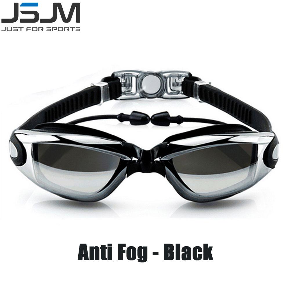 

JSJM Professional Swimming Goggles Adult Anti-Fog Swim Glasses Waterproof Adjustable Silicone Swimming Glasses Eyewear Men Women чорний