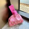Reusable Shoulder Bag Women Girls Handmade Knot Wrist Bag Tote Bag Knit Handbag