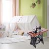 Wood Miniature Sewing Machine Set With Scissors And Fabric For Realistic Dollhouses Scene Display Decoration