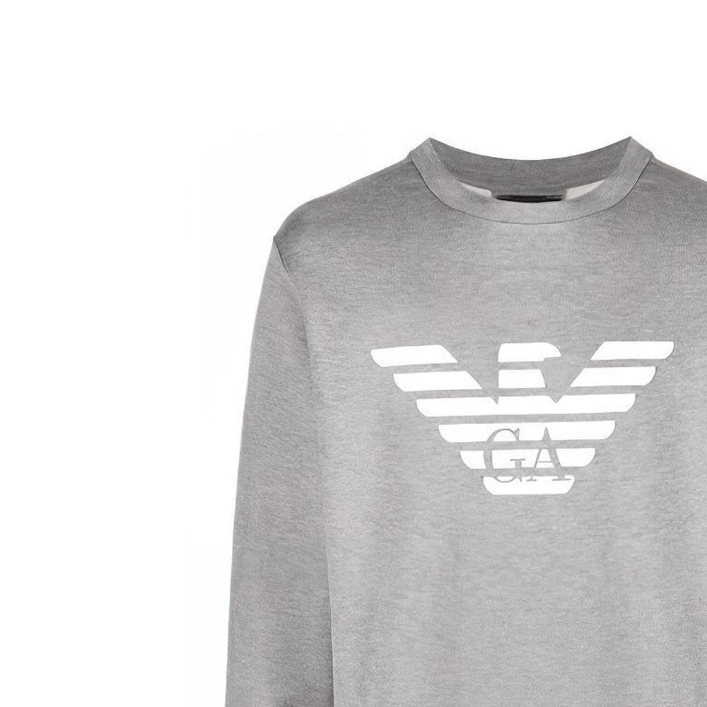 Emporio Armani FW21 Essentials Logo Print Long Sleeve Sweatshirt Men Sweatshirt Gray 8N1MR6-1JRIZ-F606