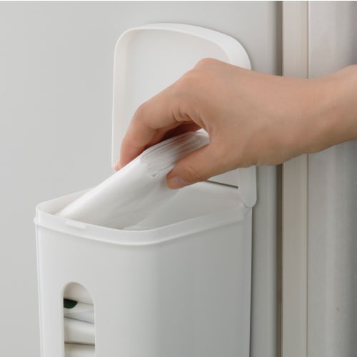 Inomata Chemical Plastic Bag Stocker, White