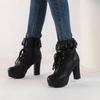 Ladies Lace Up Ankle Boots Women Shoes Sweet Lace Lolita Cute Cosplay Platform Botas Ladies High Heels Boot Female Plus Size 43