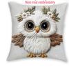1/4pcs Cute Floral Owl Throw Pillow Covers 2D Flat Printed Farmhouse Soft Cushion Cases for Home Decor Cushion cover
