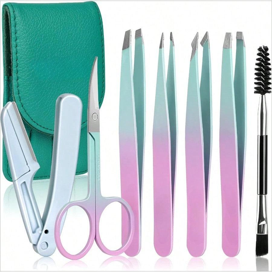 Eyebrow clips tweezers set, beauty tools, grafting false eyelashes tweezer, eyebrow trimming tweezers