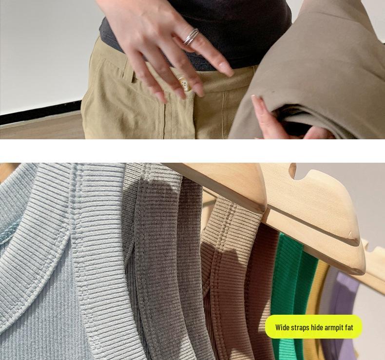 Women's Spicy Ribbed Knit Modal Tank Top - Spring & Autumn Layering Camisole