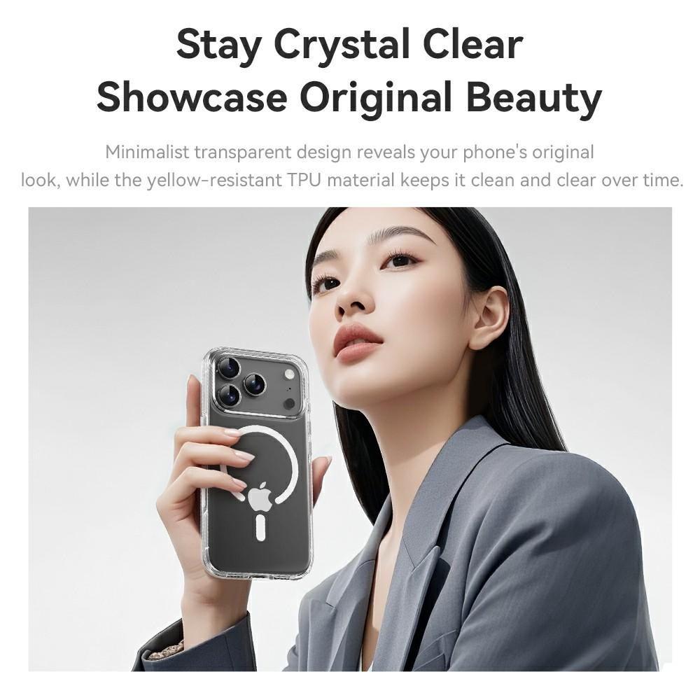 ROCK For iPhone 17 Pro Max Clear Phone Case Compatible with MagSafe PC + TPU Phone Cover