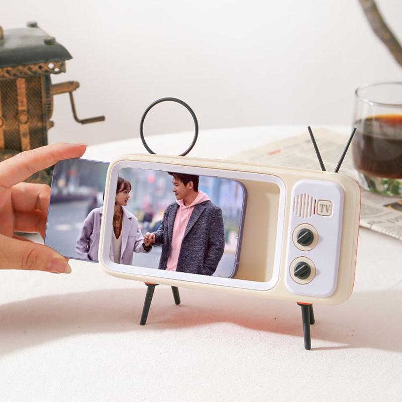 

Retro TV Shape Mobile Phone Holder Home Office Desktop TV Phone Stand Bracket Coffee