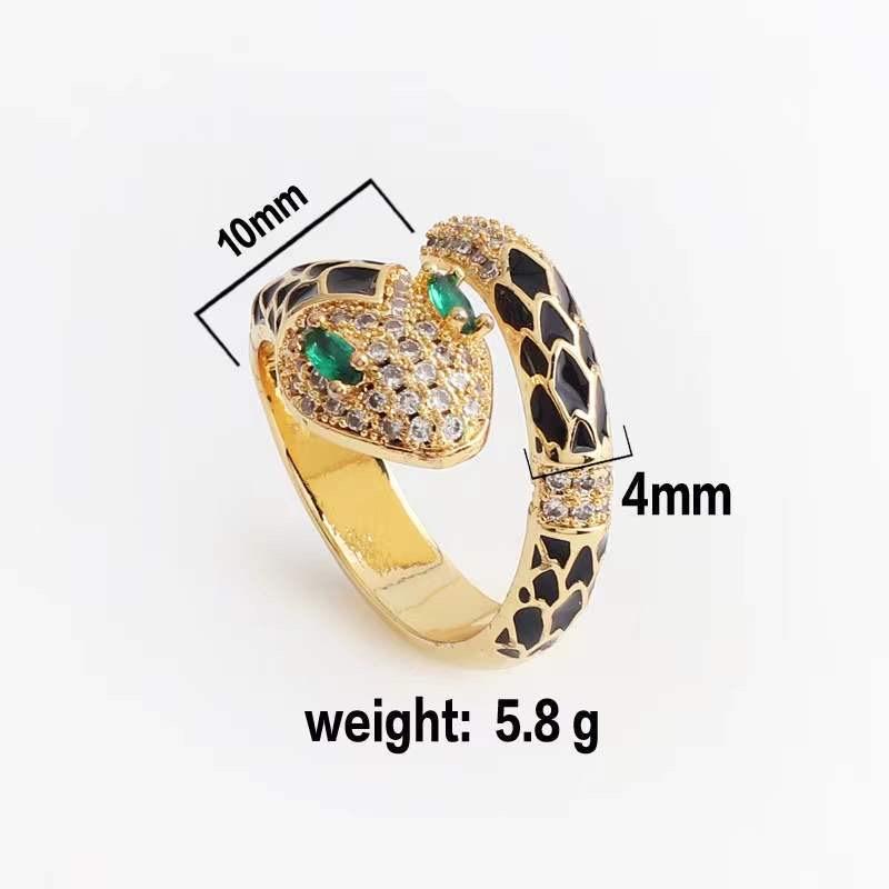 Women's adjustable copper micro-inlaid zircon gold ring