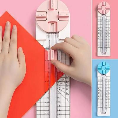 1 buc. Tăietor de hârtie 4-în-1 Fotografie ID Cont de mână Artă Hârtie de birou Artizanat din hârtie Acasă Tăietor mic de hârtie din plastic Multifuncțio
