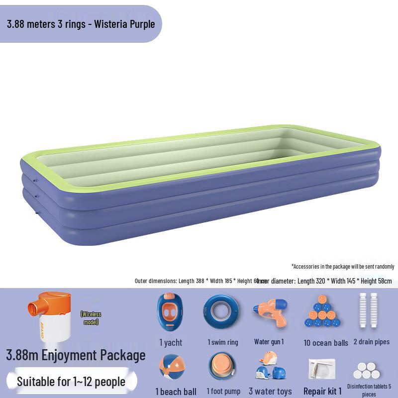 Shallow Jade 3-Layer 3.88m Inflatable Pool Set