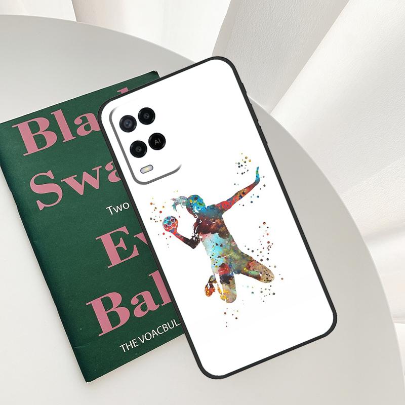 Stylish Playing Handball For OPPO A98 A78 A18 A38 A58 A5 A6 Pro A15 A17 A57 A16 A76 A96 A54 A74 A94 A40 A60 A80 Case