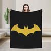 Batmans Logo Anime Figure Velvet Throw Blankets Blankets for Bedding Bedroom Warm Bed Rug,