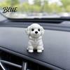 Modern Dog Ornament 3D Printed Sitting Figurine, Mini White Statue for Desk Plastic Puppy Decoration Decor, Animal Shape Home Office Bookshelf