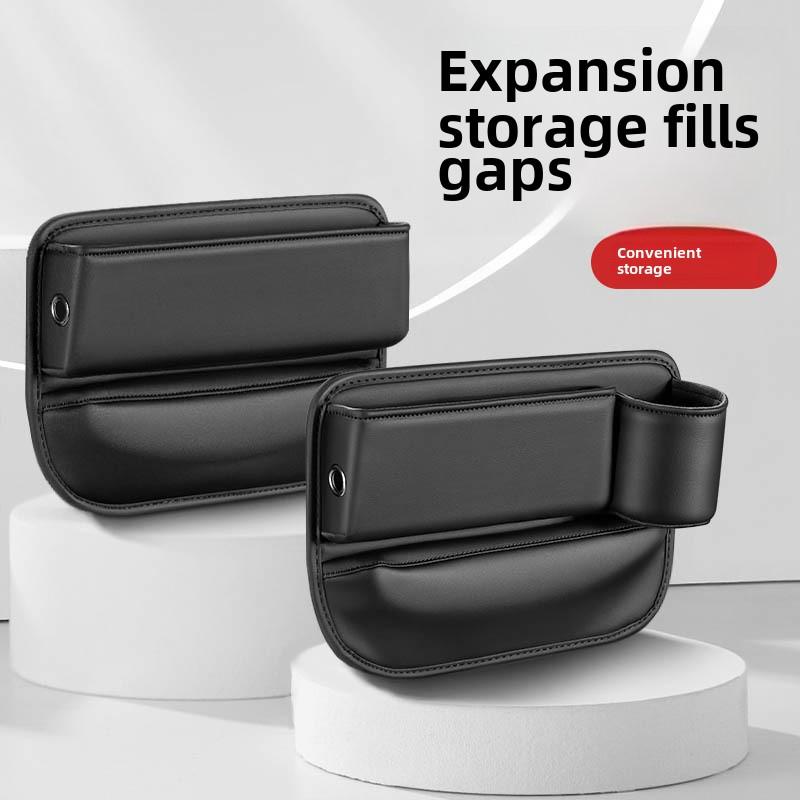 Car Interior Seat Gap Filler Multifunction Storage Box Glasses Coin Keys Card With Cup Phone Sundries Organizer Tray Accessories