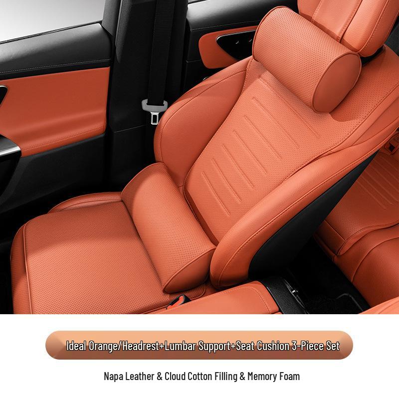 Maybach S-Class Bio-Cotton Car Seat Cushion Set with Headrest and Lumbar Support Pillow