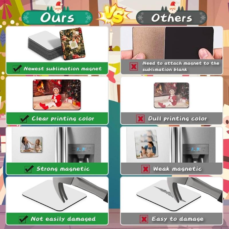 34 Pezzi Magneti Vuoti per Sublimazione Cucina Ufficio Magnete Personalizzato per Frigorifero Magneti per Frigorifero Vuoti per Sublimazione DIY