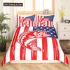 Pike Fish Bedding Striped Bass Big Pattern Hunting And Fishing Themed Duvet Cover For Kids Boys BedRoom Decorations For Teens