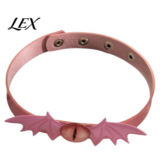 Evil Eye Necklace Gothic Bat Leather Choker Necklace, Devil Eyes Collar for Women Style Men, Adjustable Wing Clavicle Halloween Party Jewelry