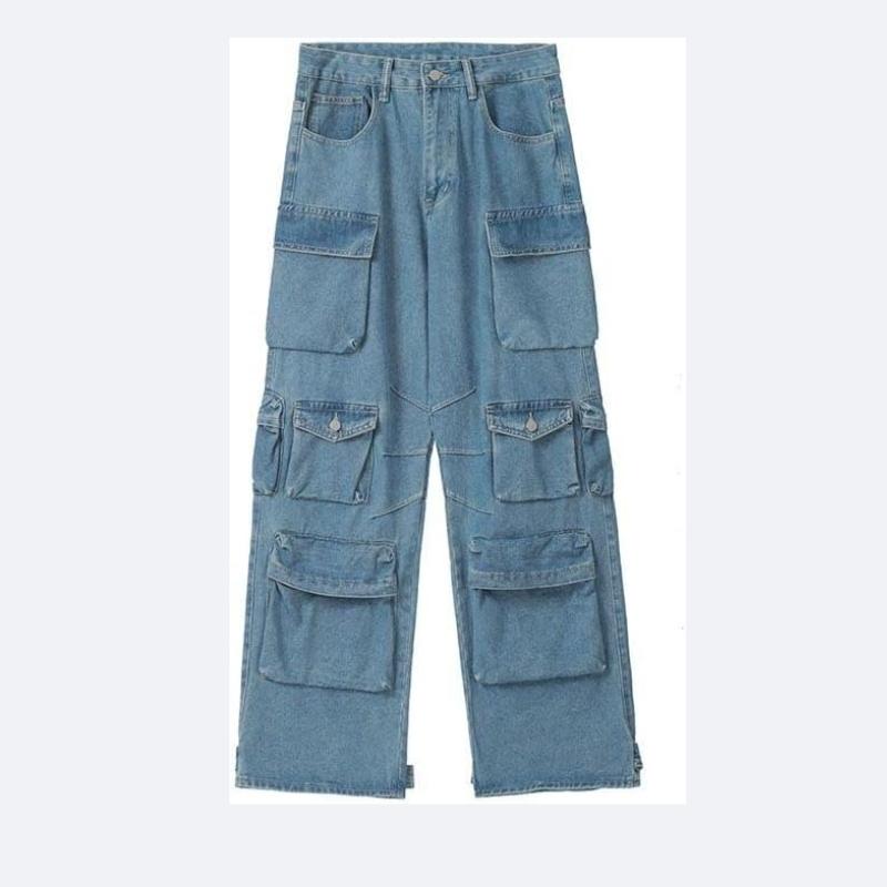 Женские широкие брюки карго Y2K одежда многокарманные джинсы свободного кроя фея гранж одежда альт эмо уличная одежда S