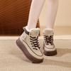 TUINANLE Women Winter Warm Snow Boots Plush Cotton Platform Sneakers High Top Lace Up Casual Shoes