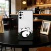 panda Phone Case Black Silicone Soft For Samsung S25,S24,S21,S22,S23,S30,Ultra,S20,Plus,Fe,Lite