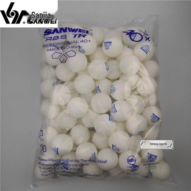 SANWEI 3D TR 40+ ABS Three-Star Table Tennis Balls, 100-Pack for Training & Competition