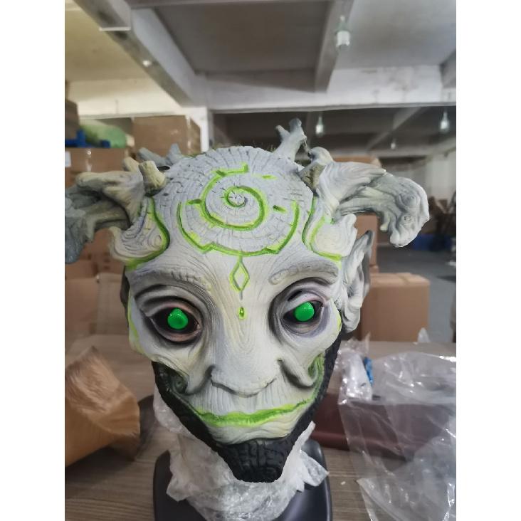 

Halloween Green Elf Old Man Latex Mask Forest Elf Mask Headgear Masquerade Party Props Forest Elf-No hair