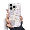 Silver Gradient Cat Phone Case for Apple 11-16 Series, Anime Design, Anti-fall Protection