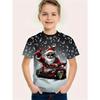 Summer Round Neck 3D Cute Cartoon Christmas Printed T-shirts Fashionable Casual Short Sleeved Children's Boy and Girl Kids Unisex T-shirts