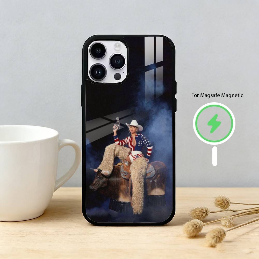 B-Beyonce Cowboy Phone Case For iPhone 17/16/15/14/13/12/Plus/Pro/Max for Magnetic Wireless Charging