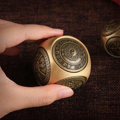 Bagua Fidget Toy Chinese Style Stress Relief Toys Portable Brass Fitness Ball  Kids Adult Gift