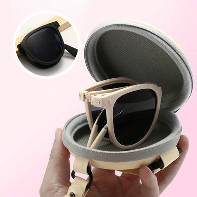 Foldable Sunglasses Women UV400 Protection Circular Lenses Lightweight Full Frame Sunscreen Glasses Easy To Carry