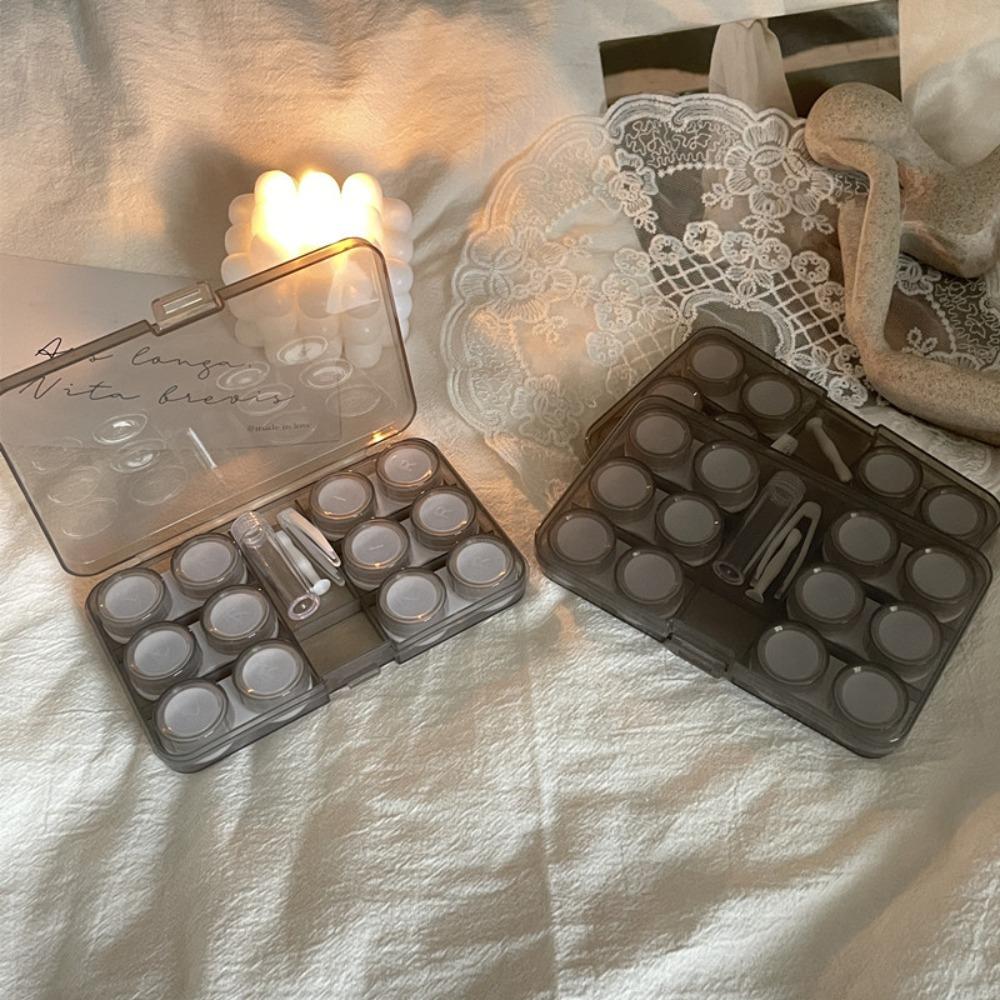 6 Pairs/Set With Tweezer Stick Contact Lens Case Soak Container Travel Case Lenses Box Beauty Pupil