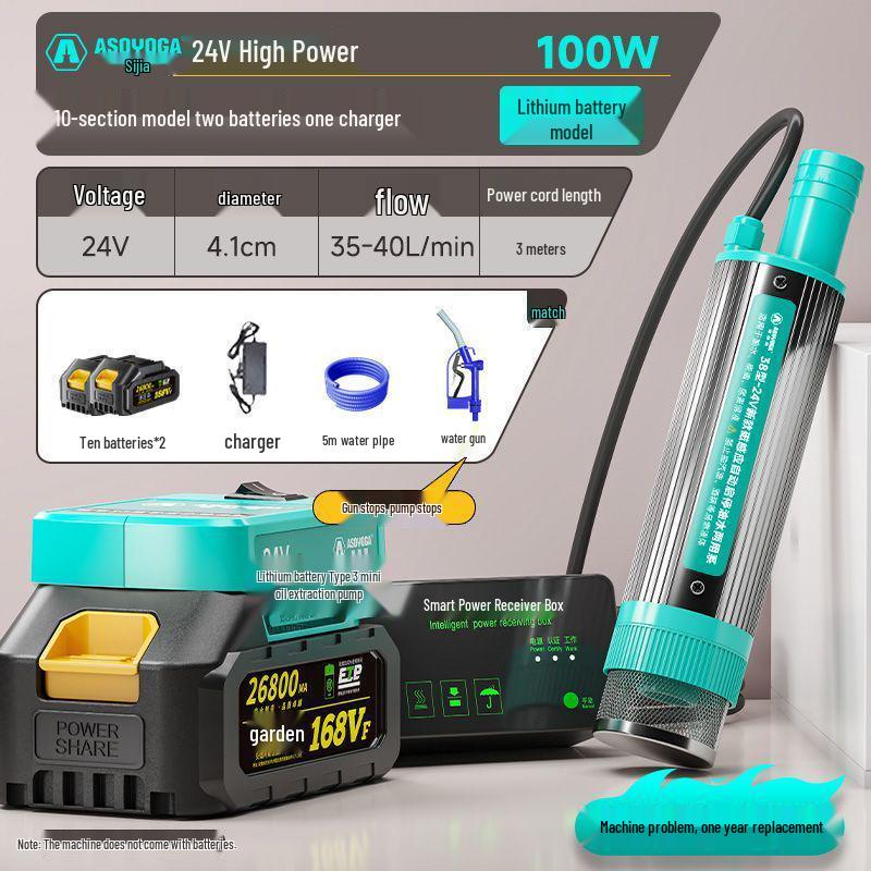 24V 100W High Power Diesel Pump with Lithium Battery for Oil Extraction & Fueling
