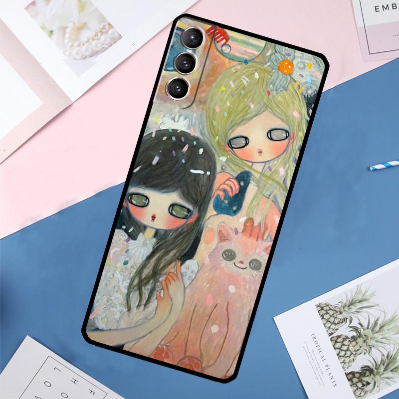 Cartoon Aesthetic Aya Takano Case For Samsung Galaxy S25 Ultra S24 S23 S22 S21 Ultra S9 S10 Plus S23 FE S25 FE Back Cover