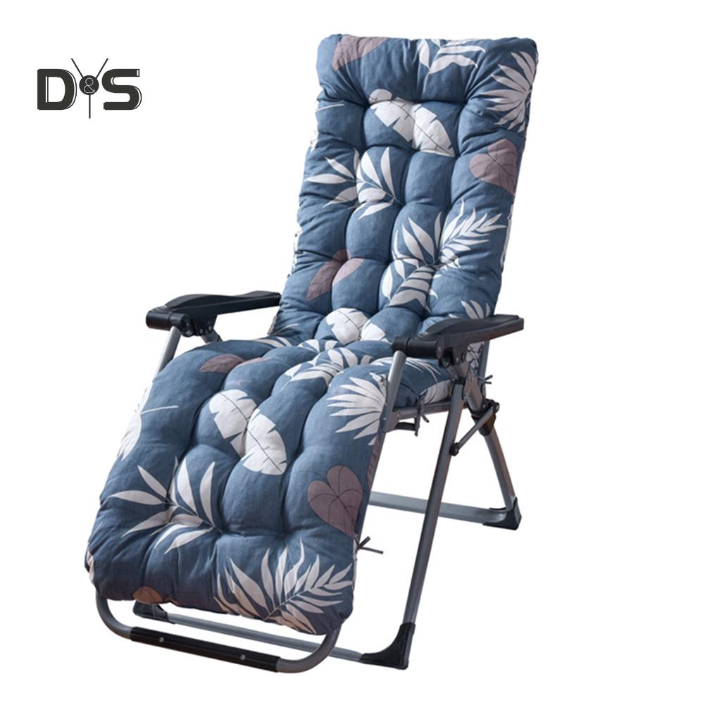 Blooming Bouquet Foldable Leaf Print Double-sided Lounge Chair Cushion Pad Soft Thicken Seat Mat