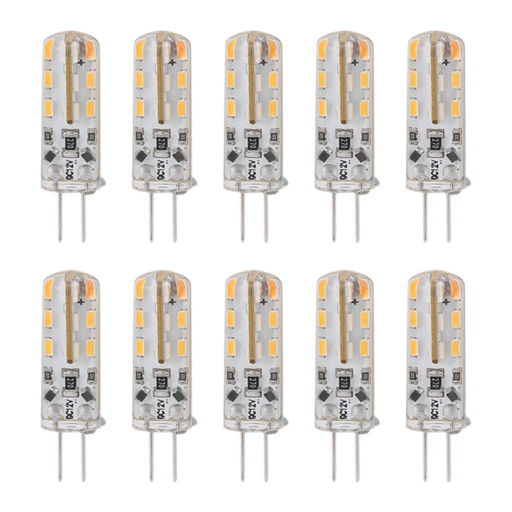 10pcs G4 LED Bulb 1.5W DC12V Warm White 3000K 110LM Bi Pin Light Bulbs LED for Cabinet Lighting Courtyard