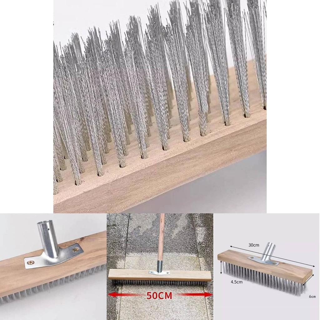 Large Durable Steel Wire Floor Brush With Extended Handle For Easy Floor Maintenance