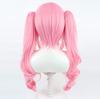 LAOBAO Cosplay Wig Mori Calliope Twin Tails Wig Pink Long Curly Heat Resistant Disguise Wig Costume Accessory Halloween Fancy Dress cosplay wig (E)