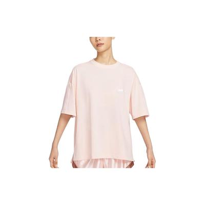 T-shirt a Maniche Corte Traspirante in Maglia Girocollo con Logo Monocolore Top da Donna Bianco Ghiaccio-Melograno FV0942-838