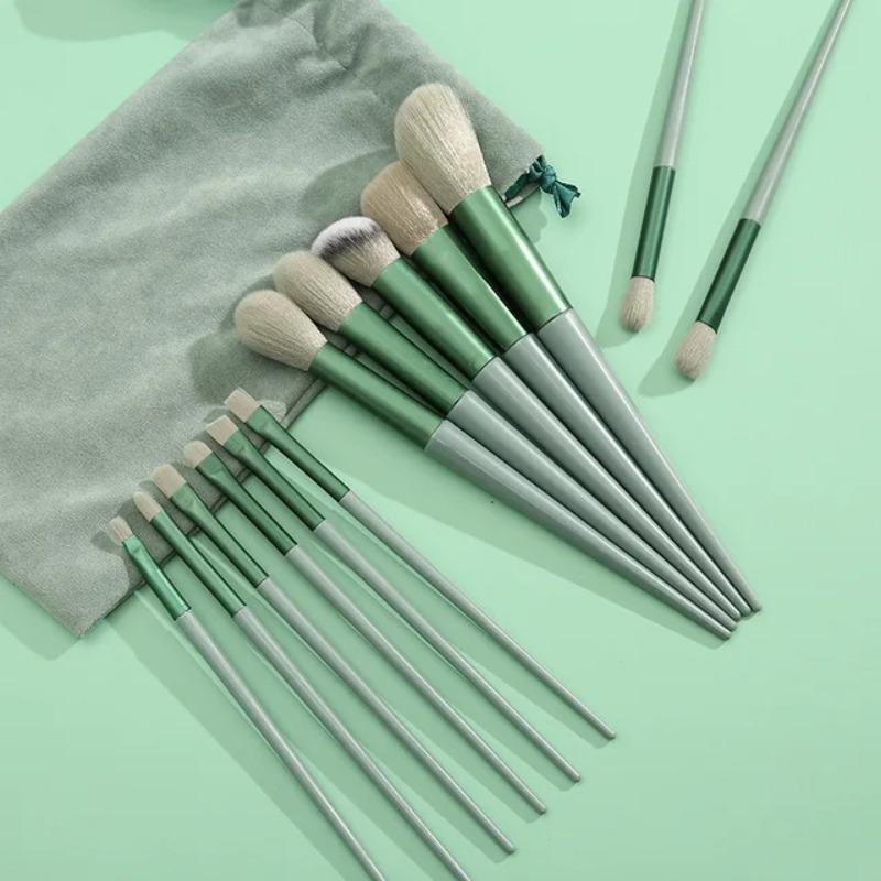 13 PCS Makeup Brushes Set, Eye Shadow, Foundation, Blush Brushes for Women, Soft Cosmetic Tools with Bag