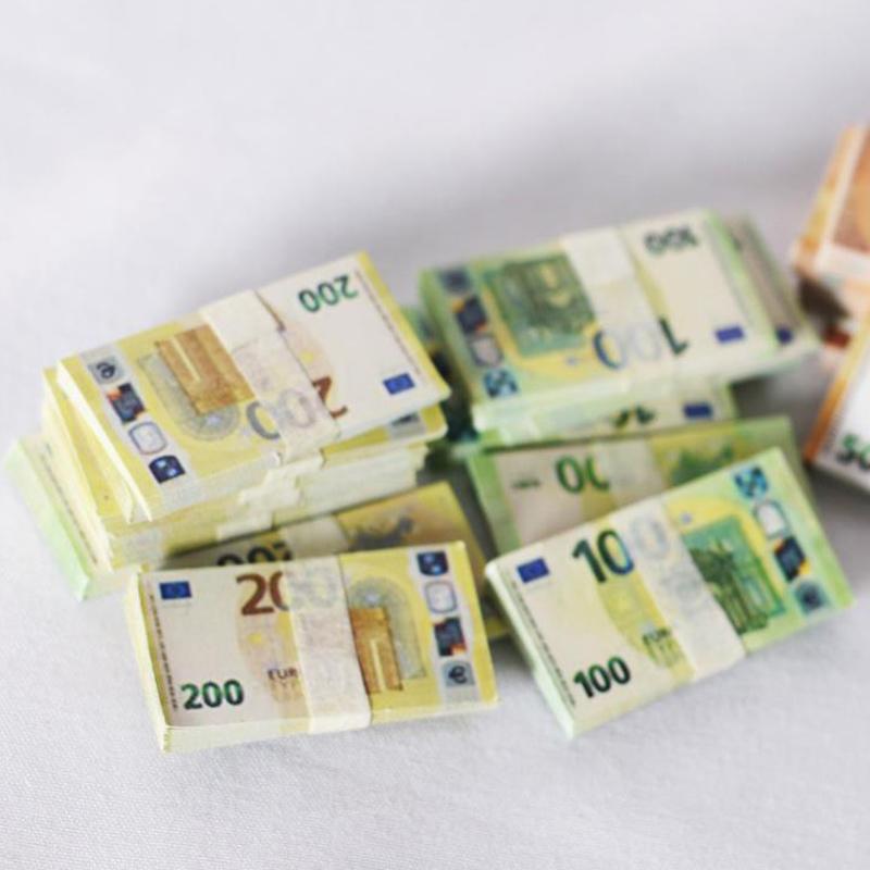 200Sheets 1/12 Dollhouse Miniature Euro Paper Money Model Toys Accessories