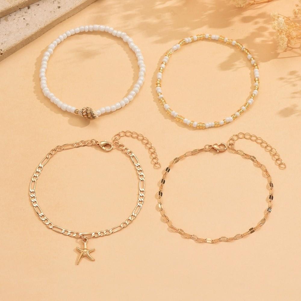 Starfish Foot Chain Shell Beach Jewelry Elegant Beaded Anklet Jewelry