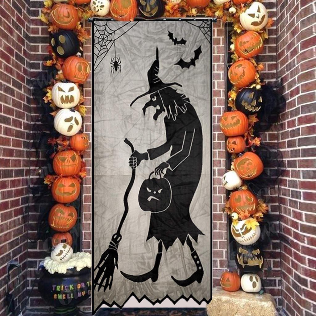 Halloween Decoration Curtain Halloween Witch Curtain Lace Curtain