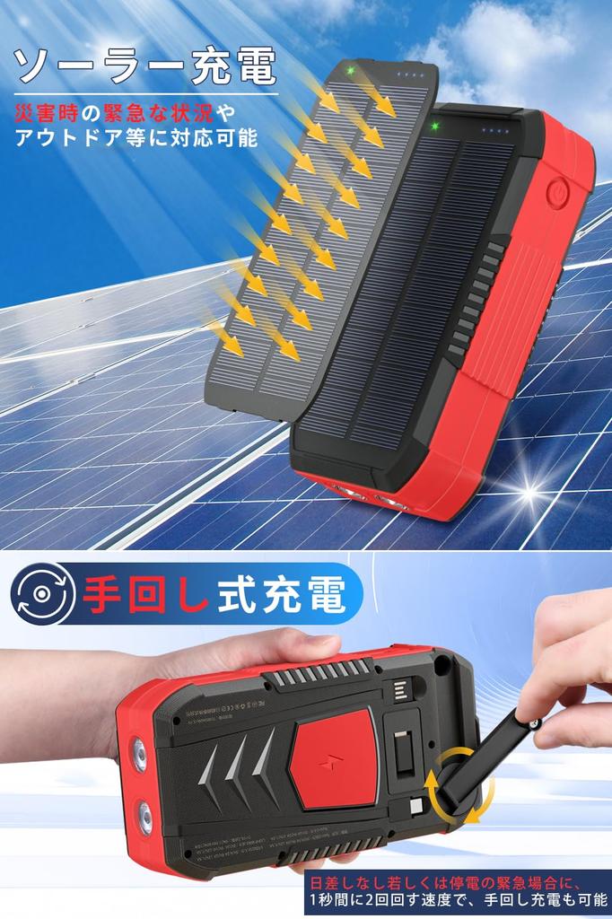 SAMONIC Solar Charger by a Disaster Prevention Expert Large Power Supports 6 Devices Portable Solar Charger with Lighting Conversion LED Flashing IPX7