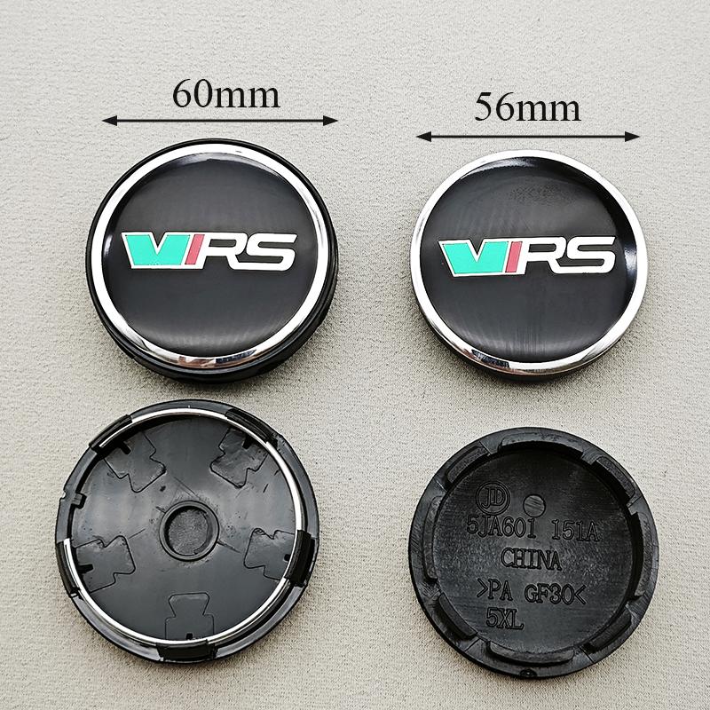 cycr3 4pcs 56mm 60mm Car Wheel Center Hub Cap Rim Cover VRS Logo Emblem Sticker For Skoda Octavia Fabia Kamiq Kapoq Kodiaq Rapid SCALA