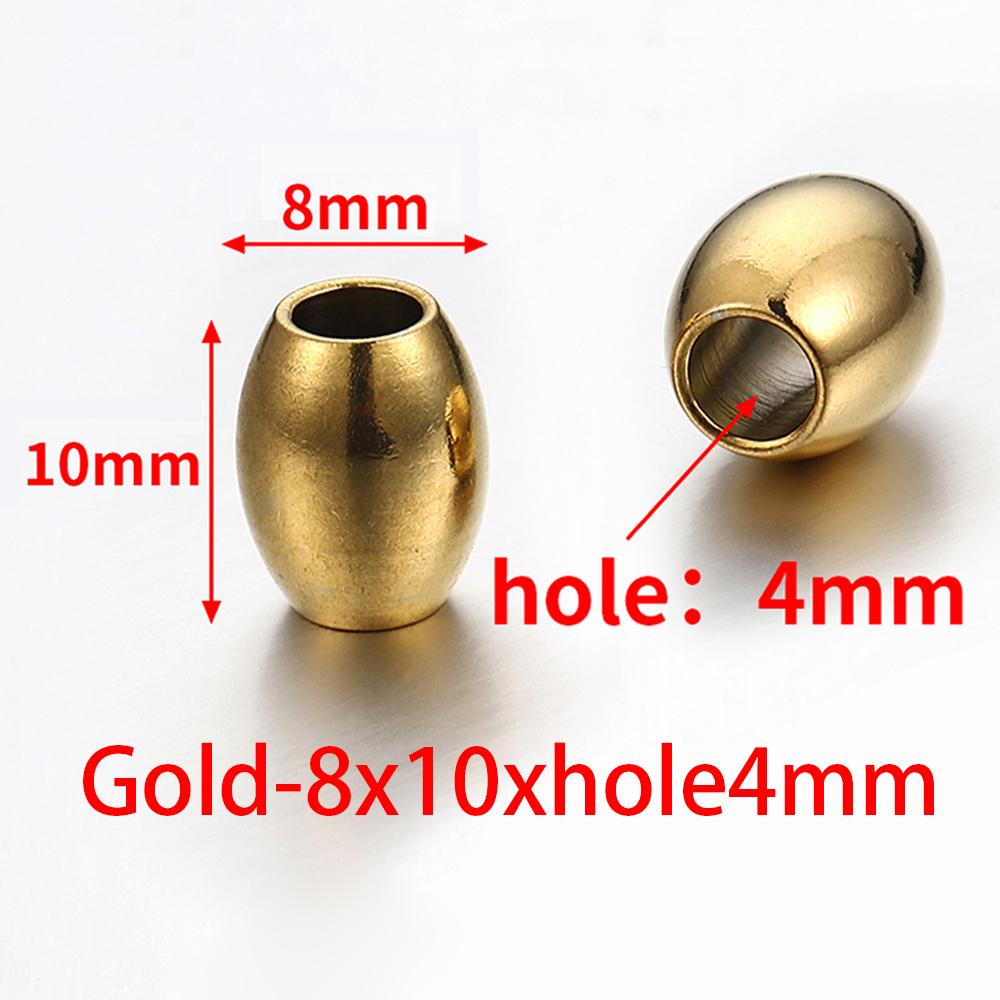 20pcs Stainless Steel Gold Color Oval Cylinder Spacer Loose Bead for DIY Bracelets Necklace Jewelry Making Beads Charm