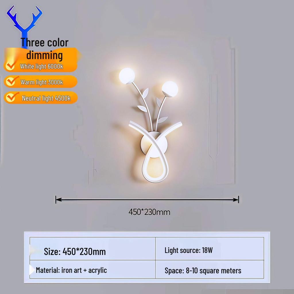 Kreative LED-Wandleuchte für den Innenbereich mit Fernbedienung - Stufenloses Dimmen für Schlafzimmer, Wohnzimmer, Flur, Balkon oder Treppenhaus