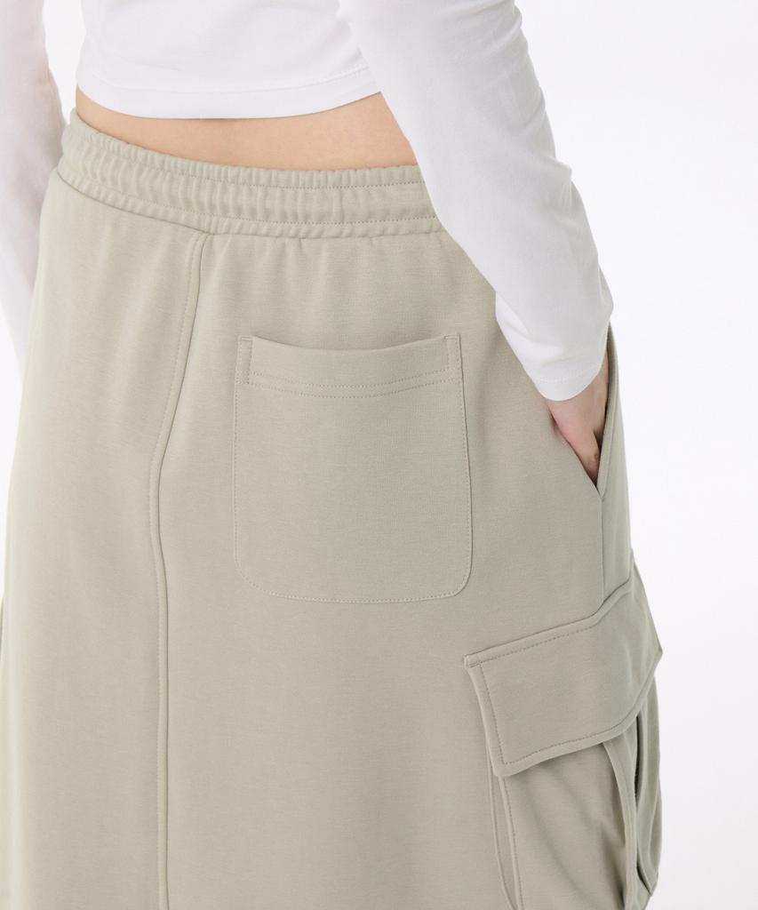 MUSINSA STANDARD WOMAN Women'S Flat Terry Sweat Cargo Long Skirt [Light Beige]